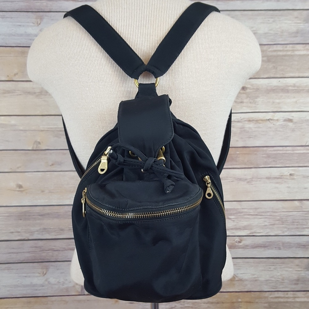 Johnny Farah Nylon Backpack Gold Metal Detail